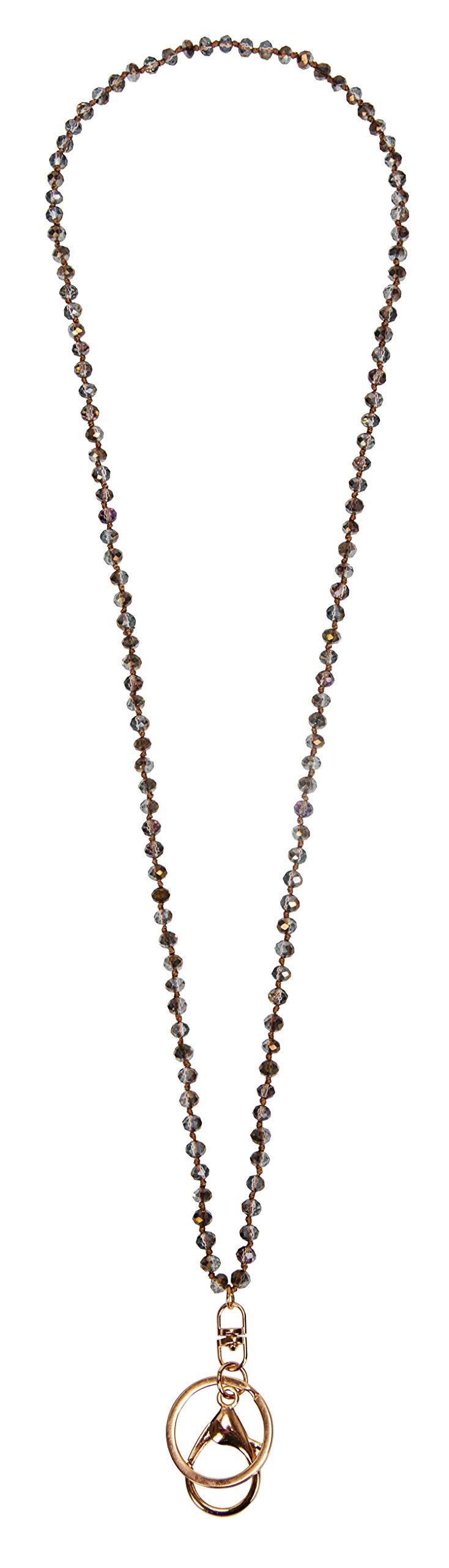 SPUNKYsoul Pretty Cute Colored Necklace Beaded Lanyard for id badge key keychain with Beads for Women and Teachers (Golden Sahara Treasure) - Image 3
